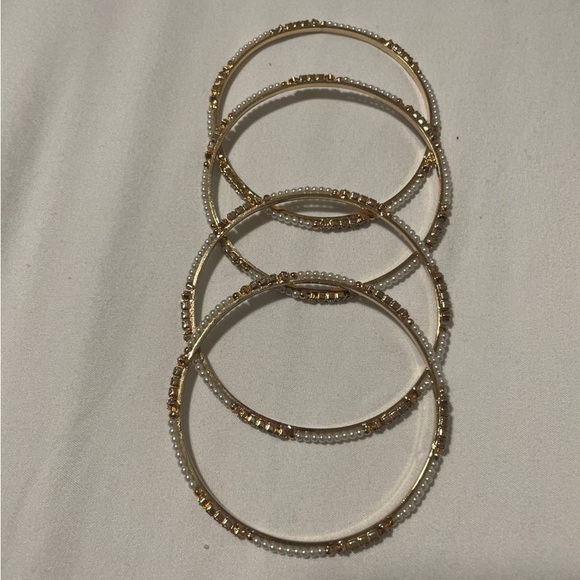 Freshwater Pearl & Zircon Bangles Set - Picture 4 of 7